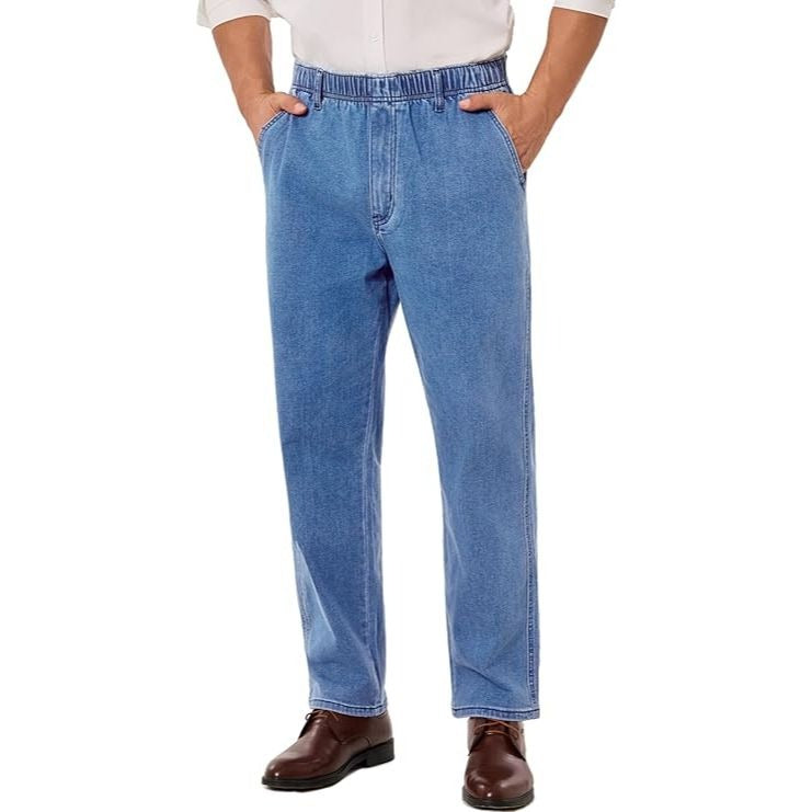 Men’s Pull-On Elastic Waist Stretch Jeans