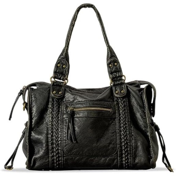 Soft Leather Tote Bag – Hobo Style with Crossbody Strap